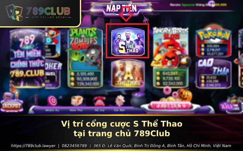 Vi tri cong cuoc S The Thao tai trang chu 789Club